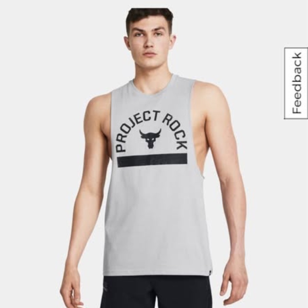 BRAND NEW men under armour dwayne johnson project rock top sleeveless shirt S